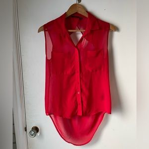 Dex sheer red tank